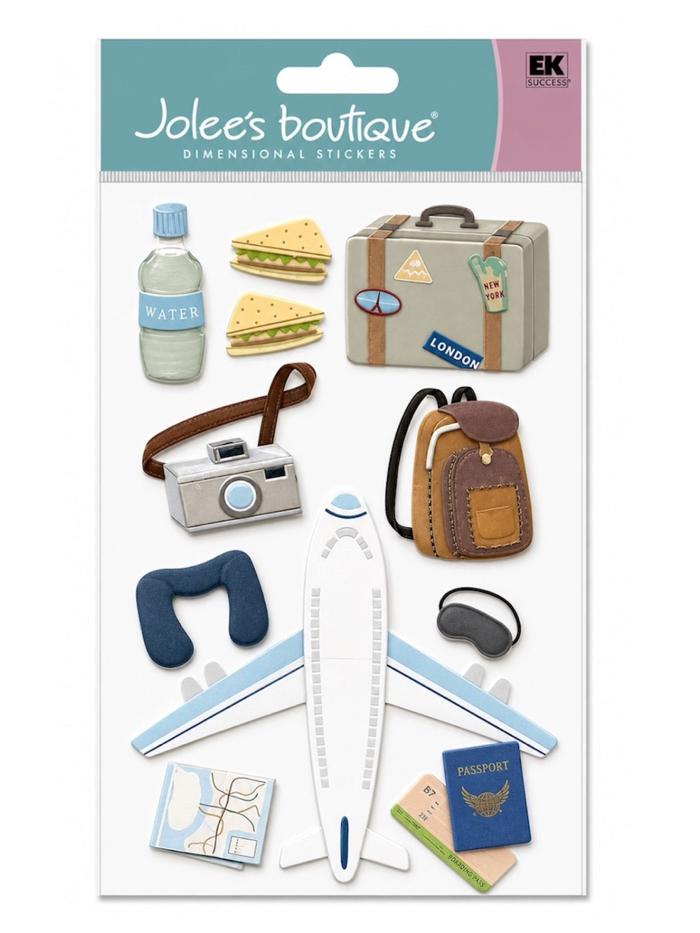 JOLEE’S BOUTIQUE DIMENSIONAL STICKERS PLANE TRIP - BRAND NEW